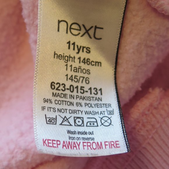 NEXT UK Girls pink hooded sweatshirt - Picture 9 of 9